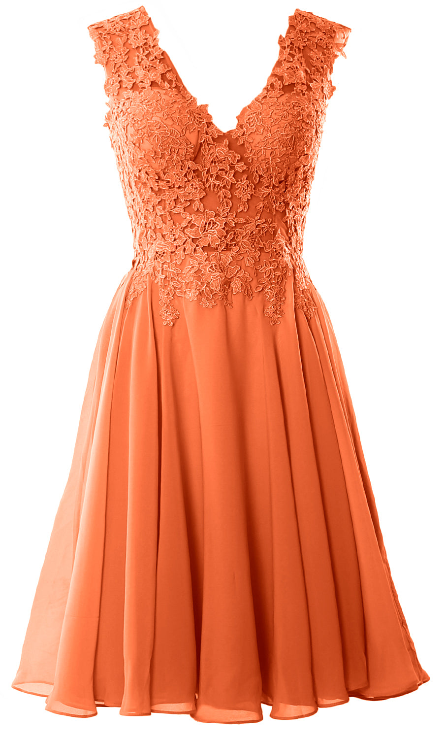 MACloth Gorgeous V Neck Cocktail Dress Short Lace Prom Homecoming Formal Gown