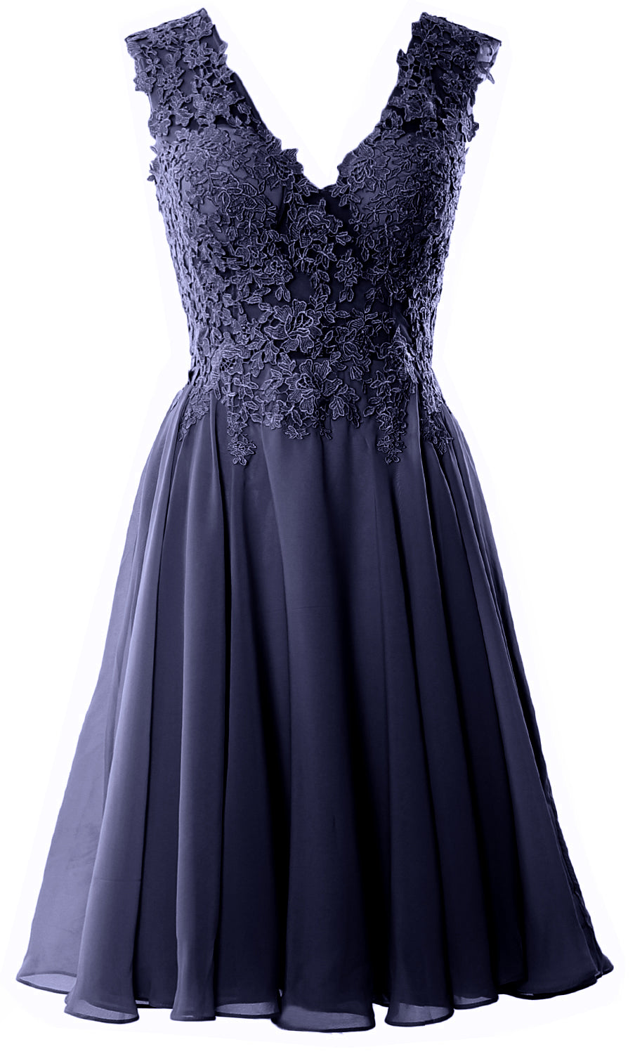 MACloth Gorgeous V Neck Cocktail Dress Short Lace Prom Homecoming Formal Gown