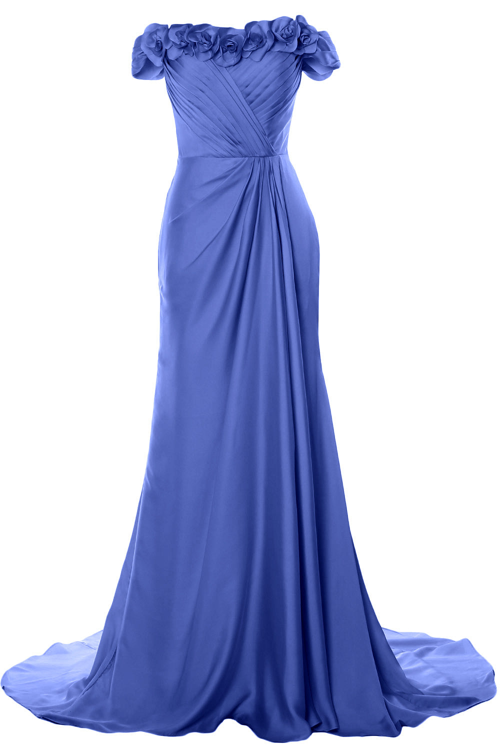 MACloth Damen Schulterfrei mit Blumen Langes Ballkleid 2018 Abendkleid Formales Kleid