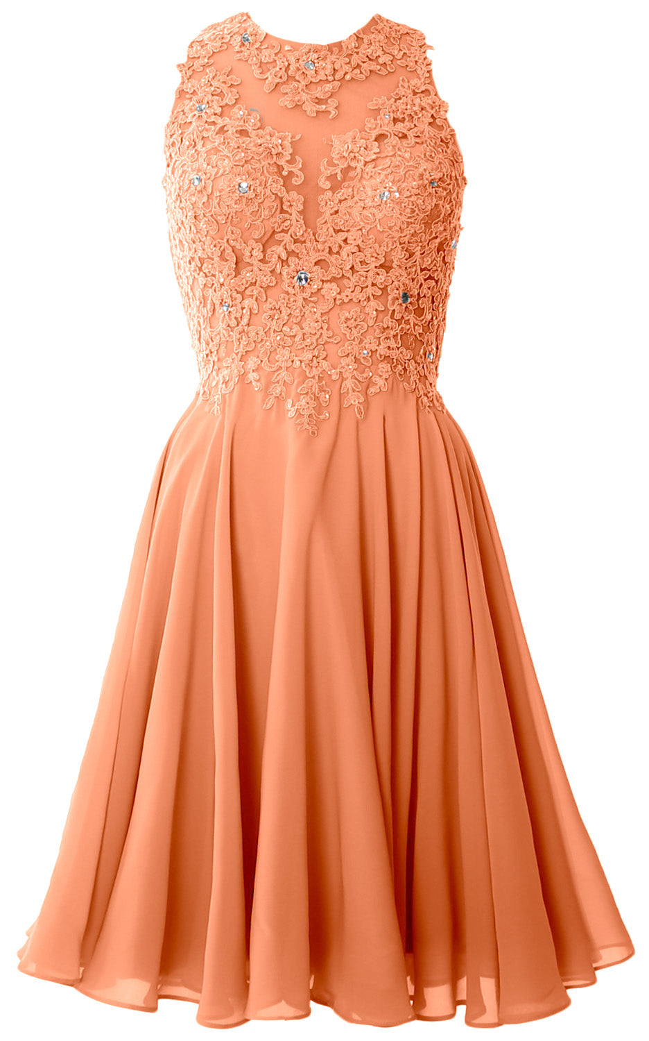 MACloth Damen Cocktailkleid mit hohem Halsausschnitt und Spitze, kurz, Abschlussball, Heimkehr, formelles Kleid