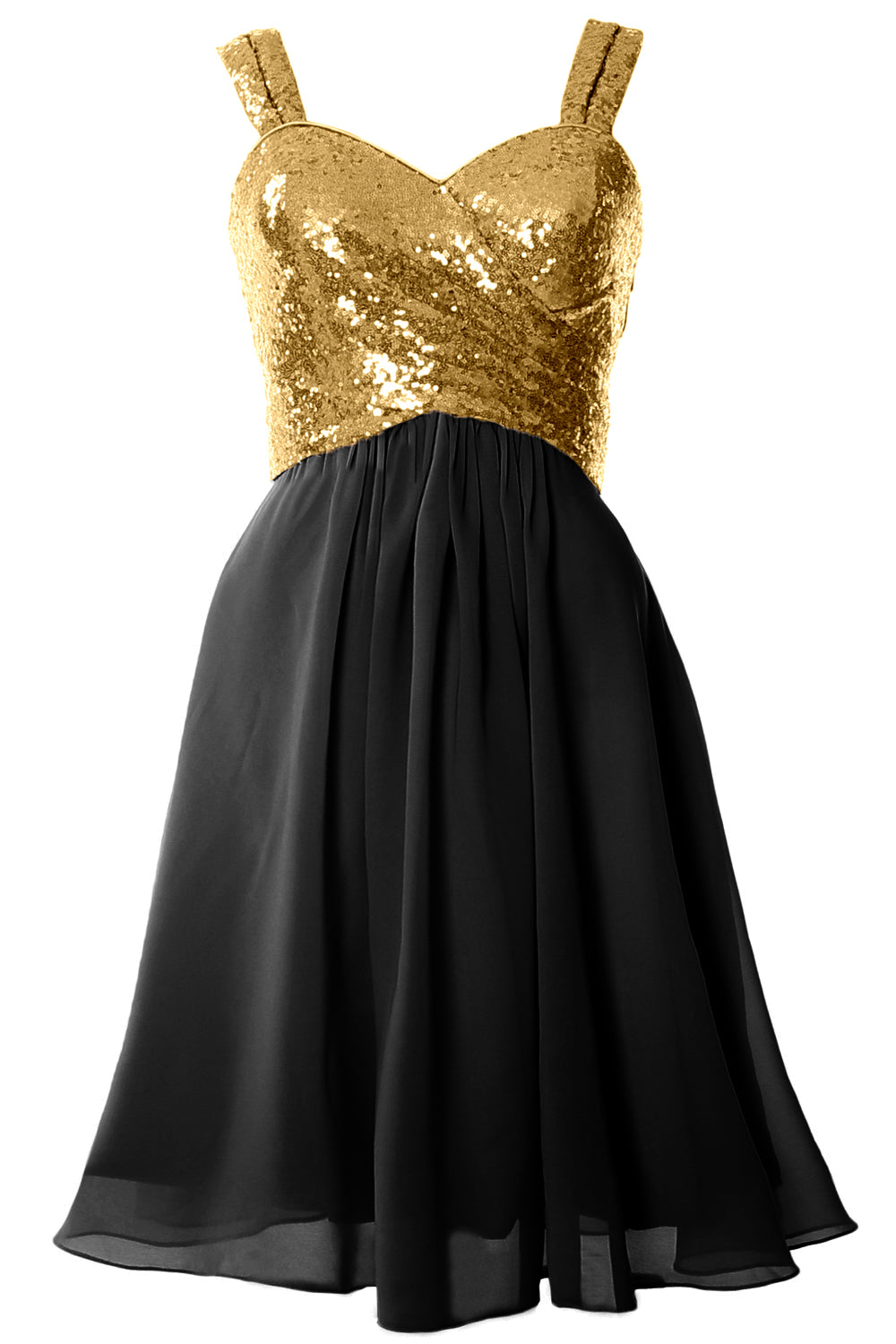 MACloth Gorgeous Sequin Short Bridesmaid Dress Cowl Back Cocktail Formal Gown