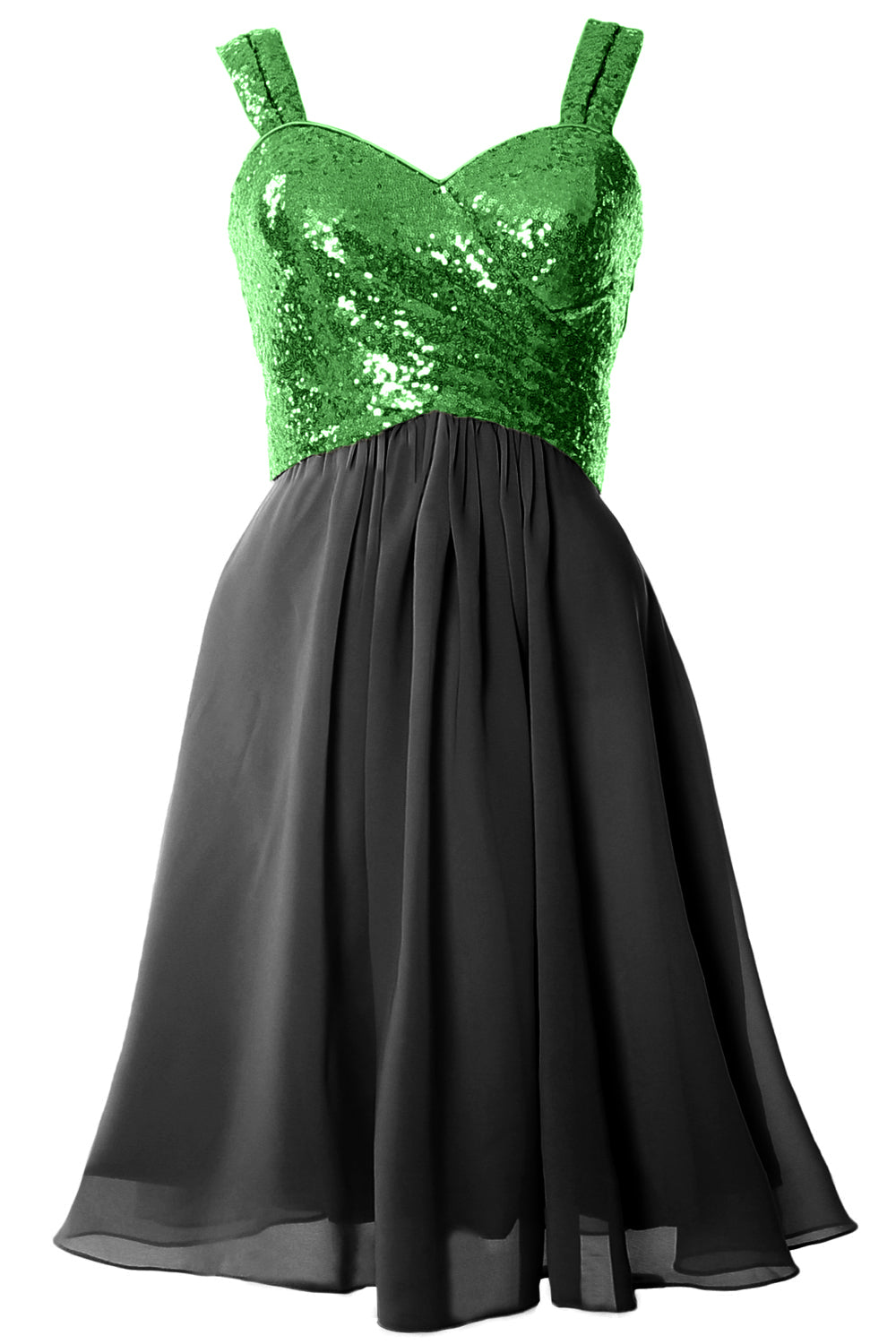 MACloth Gorgeous Sequin Short Bridesmaid Dress Cowl Back Cocktail Formal Gown