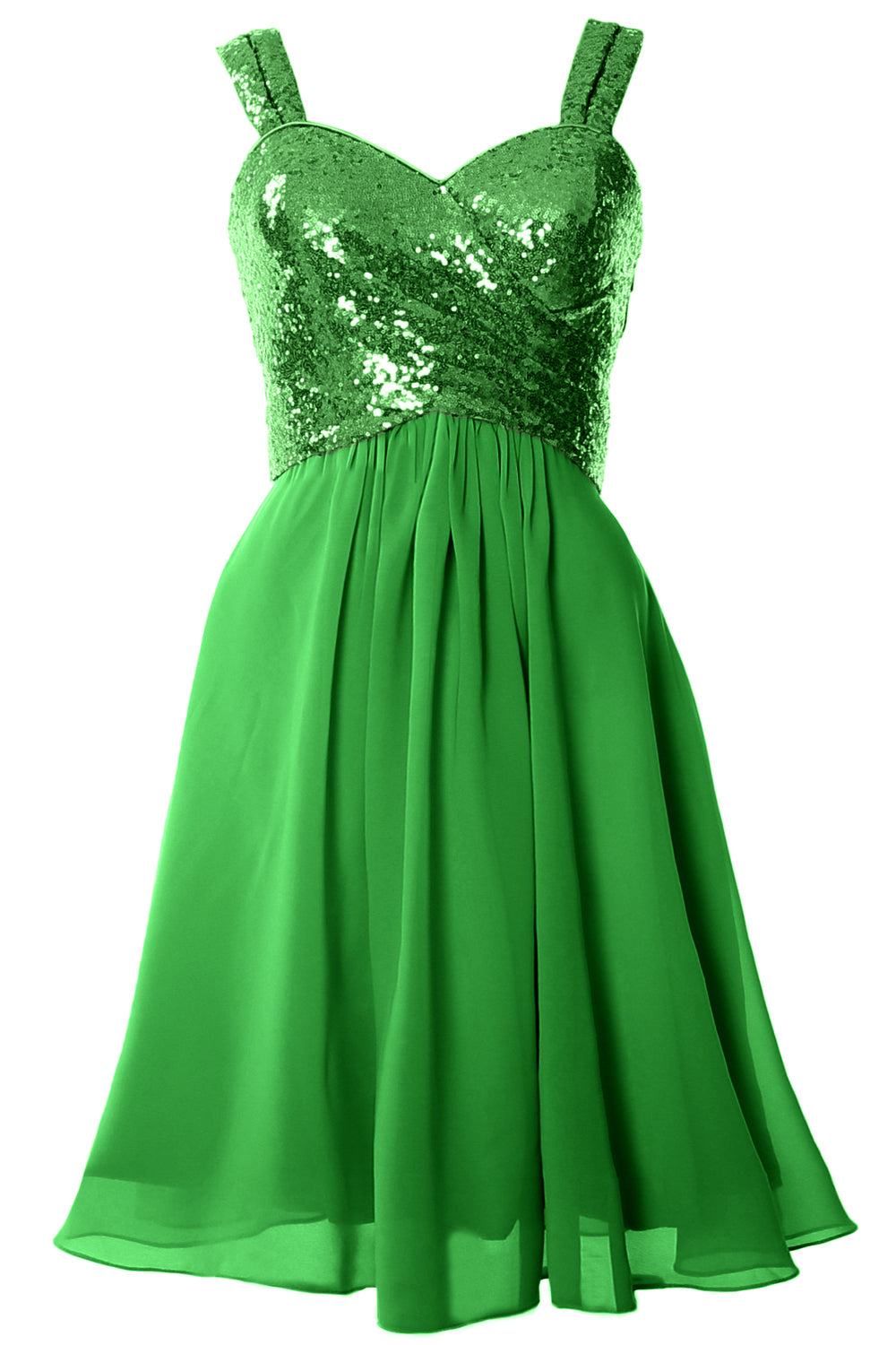 MACloth Gorgeous Sequin Short Bridesmaid Dress Cowl Back Cocktail Formal Gown