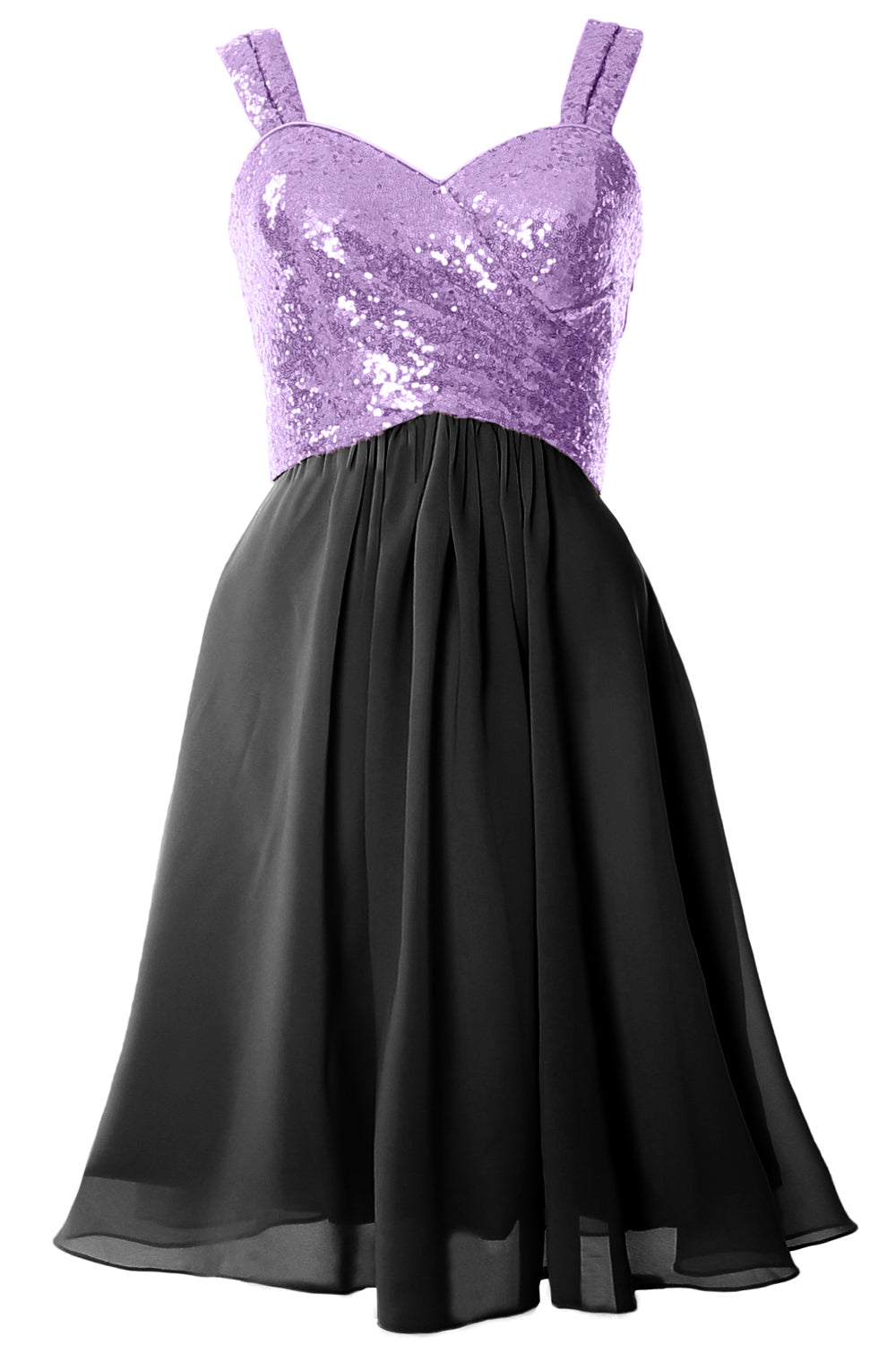 MACloth Gorgeous Sequin Short Bridesmaid Dress Cowl Back Cocktail Formal Gown