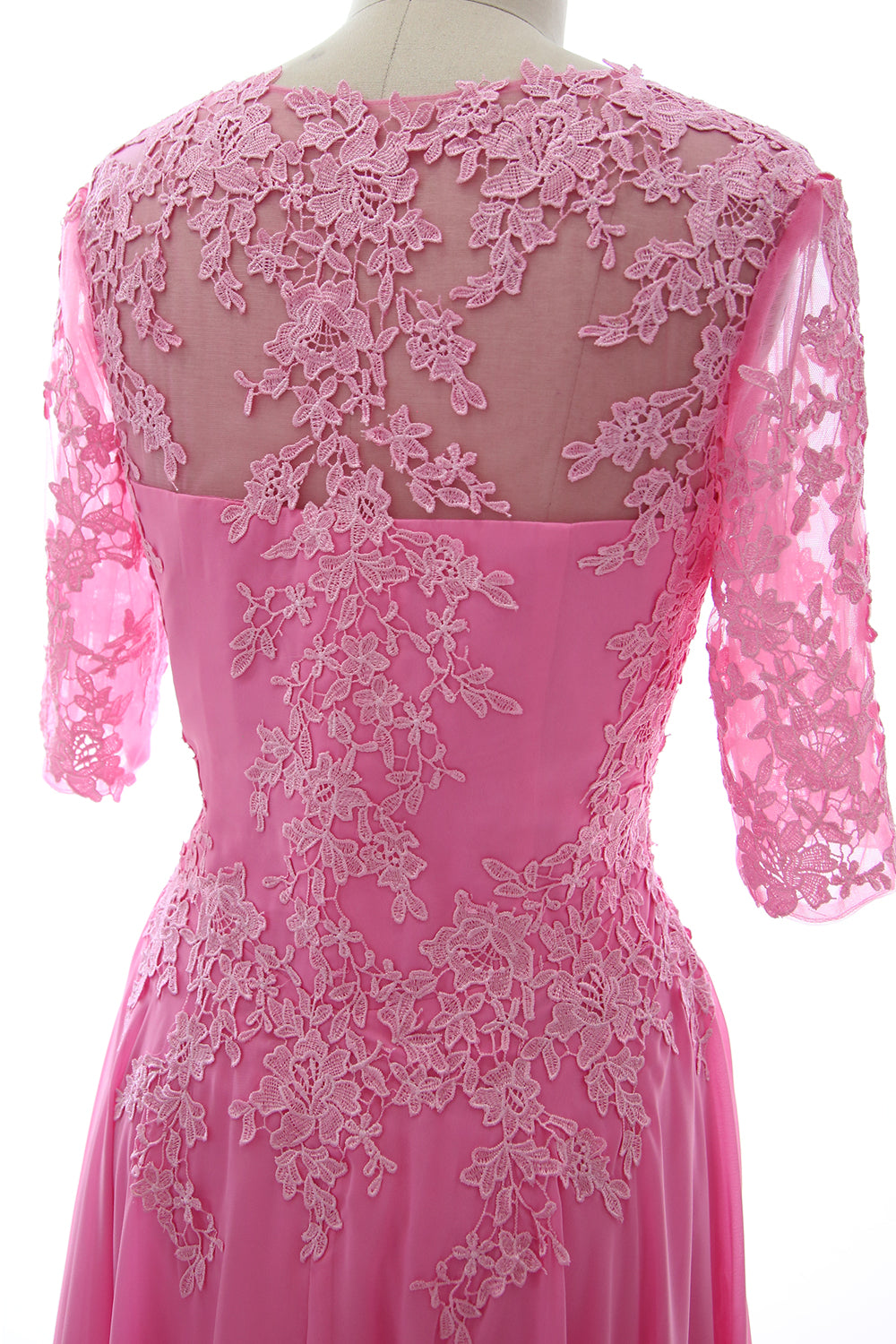 MACloth Women Lace Formal Evening Gown Half Sleeves Mother of The Bride Dress