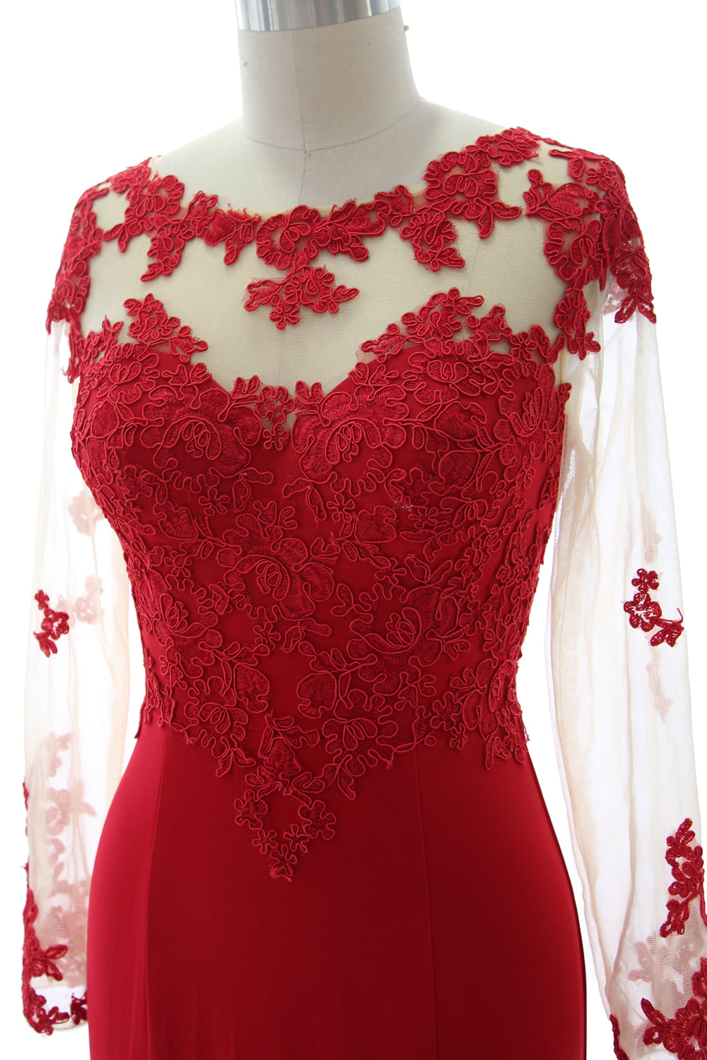 Women Mermaid Long Sleeve Evening Gown Jersey Mother of The Bride Dress