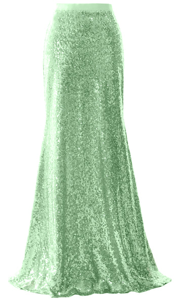 MACloth Elegant Sequin Long Mermaid Skirt Wedding Bridesmaid Party Dress