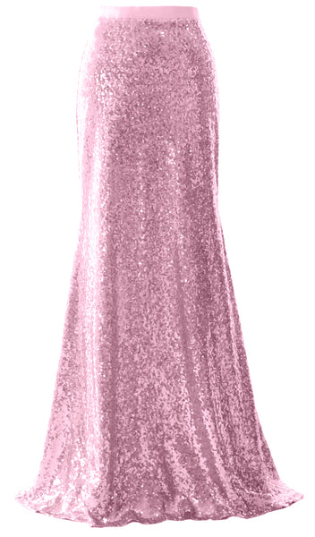 MACloth Elegant Sequin Long Mermaid Skirt Wedding Bridesmaid Party Dress