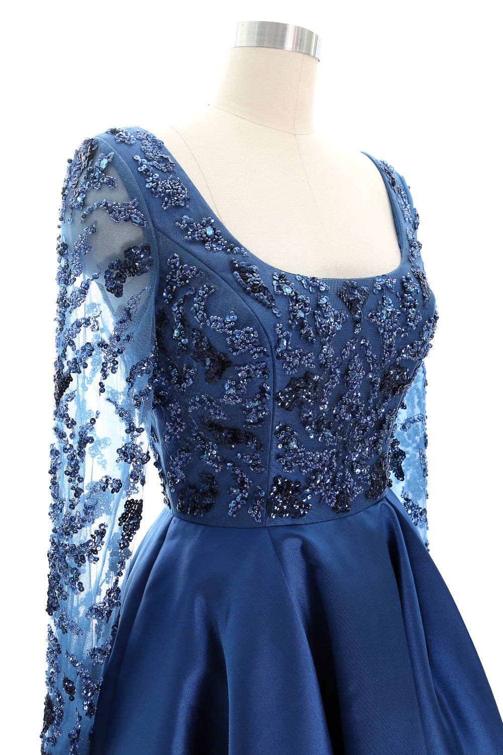 MACloth Damen Lange Ärmel Hi-Lo Abendkleid für die Brautmutter