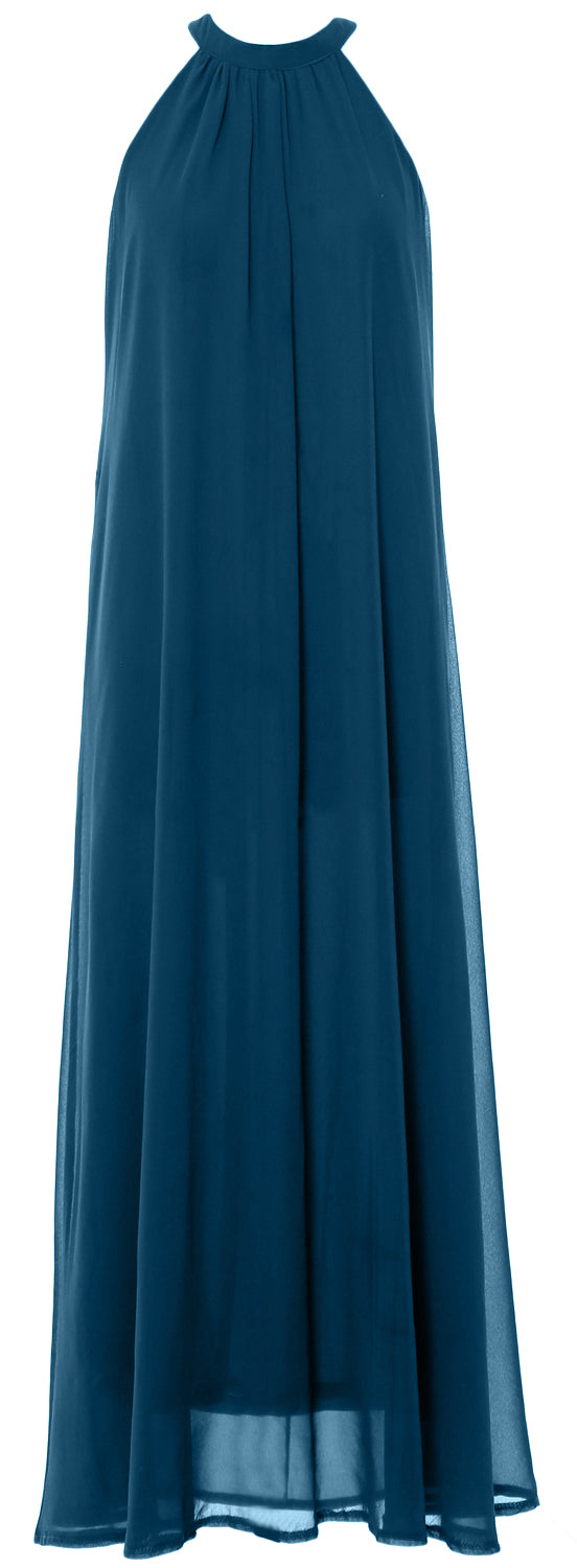 MACloth Damen Neckholder Chiffon Lange Hochzeit Party Brautjungfernkleider Mutter