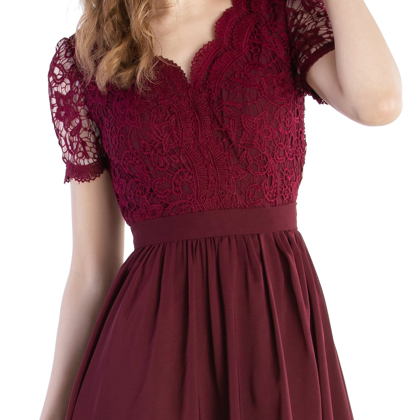 MACloth Mother of Bride Dresses Short Sleeves Wedding Guest Party Formal Gown Dusty Mauve