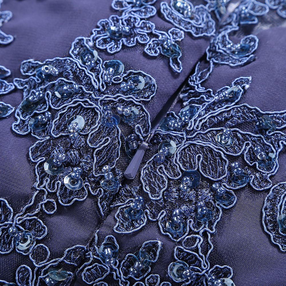 MACloth Damen Mutter Braut Kleider Kurze Ärmel Spitze Abendkleid Schulterfrei