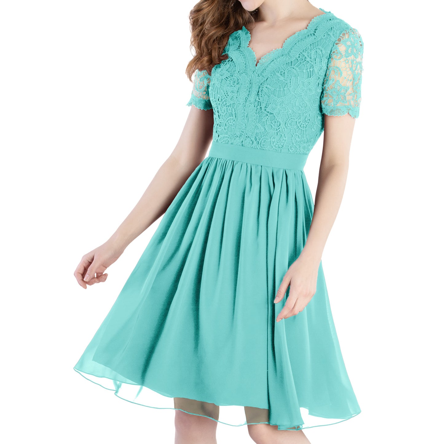 MACloth Mother of Bride Dresses Short Sleeves Wedding Guest Party Formal Gown Dusty Mauve