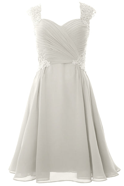 MACloth Women Cap Sleeve Cocktail Dress 2017 Short Wedding Party Formal Gown