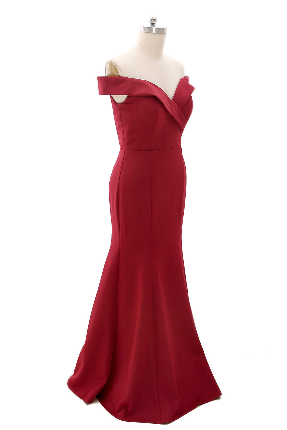 MACloth Vestido largo de sirena con hombros descubiertos para fiesta de boda, vestido formal de graduación para mujer