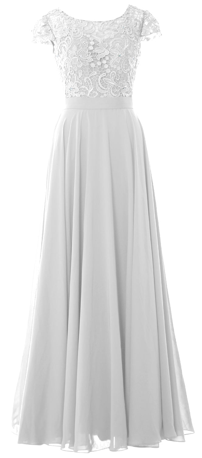 MACloth Damen Kleider für die Brautmutter mit Flügelärmeln, für Hochzeit, Brautjungfer, Probe