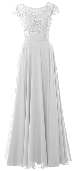 MACloth Women Mother of Bride Dresses Cap Sleeves Wedding Bridesmaid Rehearsal
