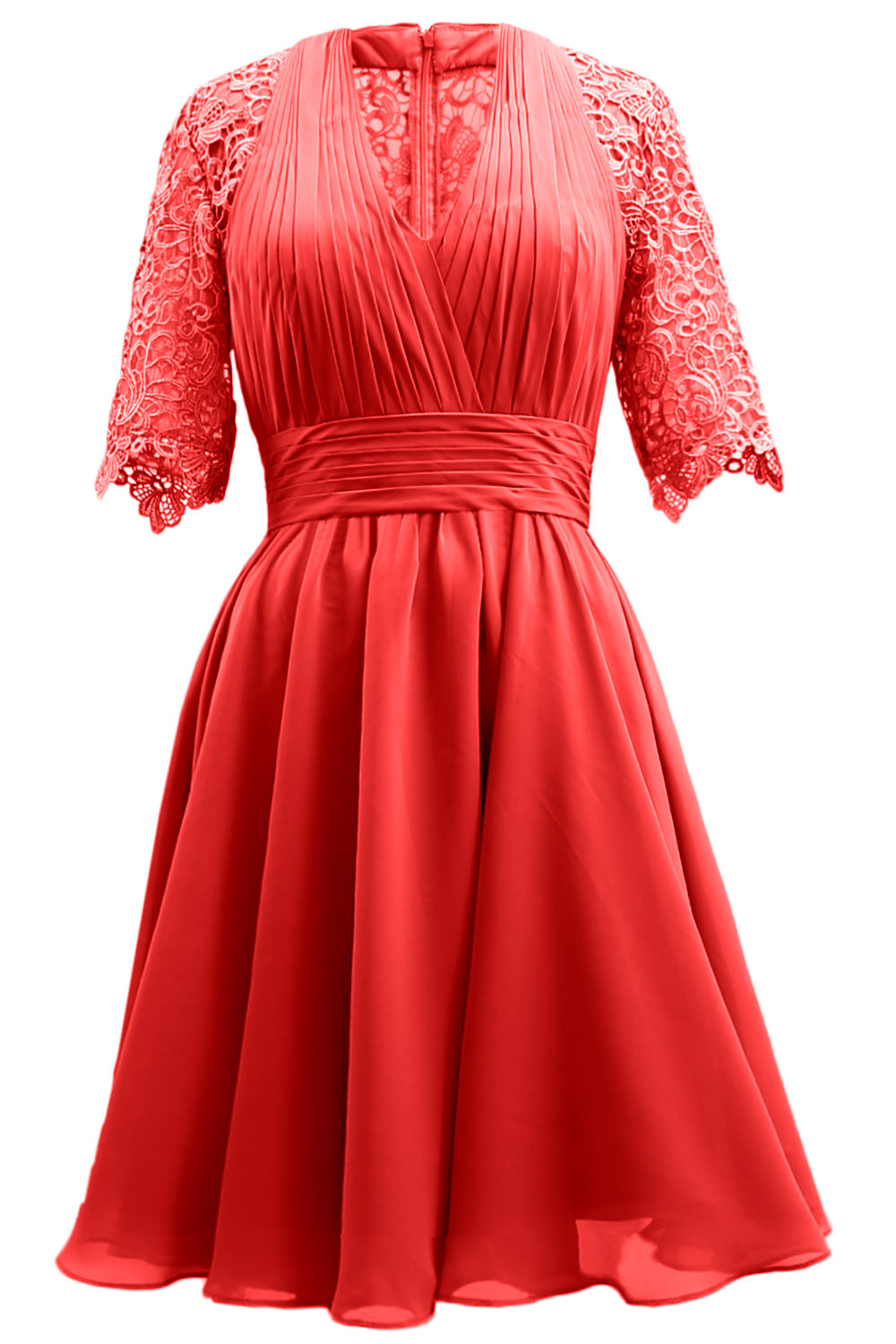 MACloth Vestidos de madre de la novia Encaje Cóctel Fiesta Invitada de boda Medias mangas