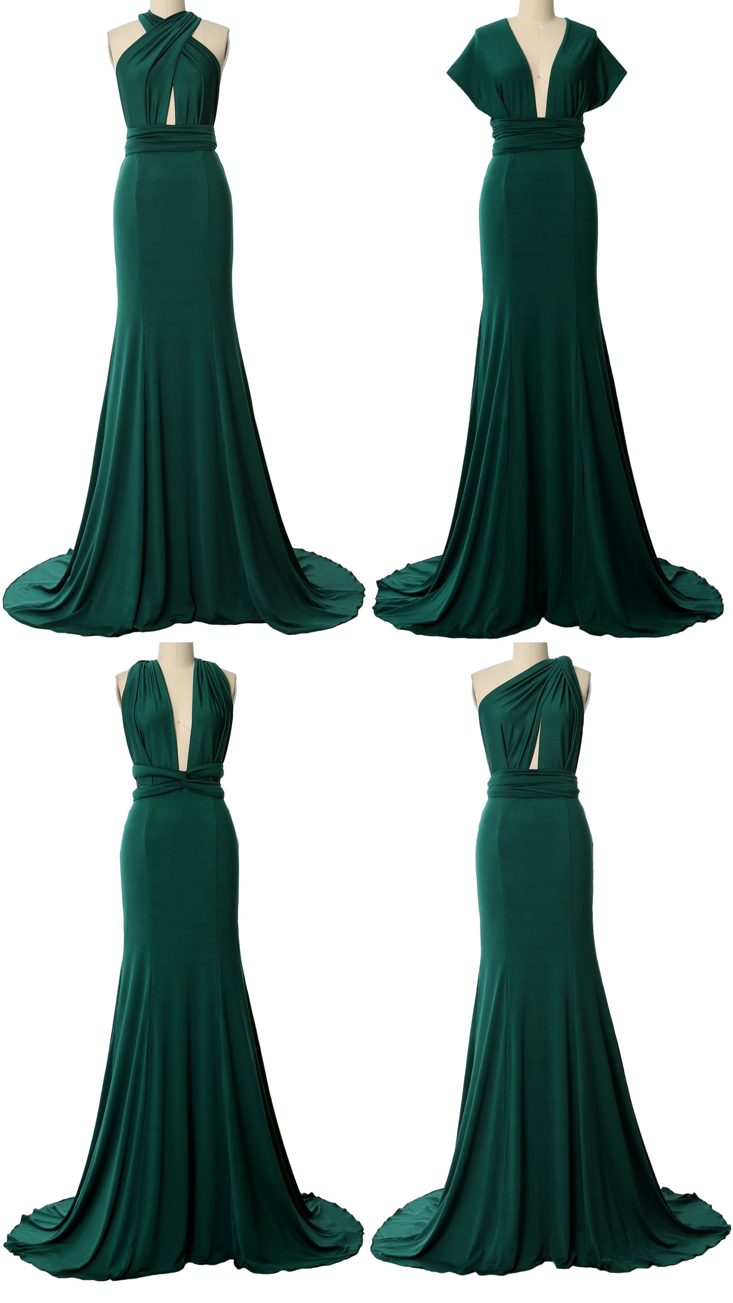 MACloth Convertible Wrap Multi Way Bridesmaid Dress Maxi Evening Formal Gown