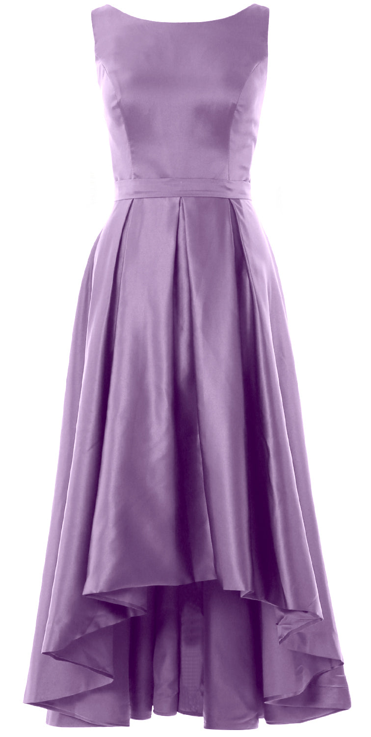 MACloth Hi-Lo Brautjungfernkleider Ärmellos Cocktail Hochzeit Party Abendkleid