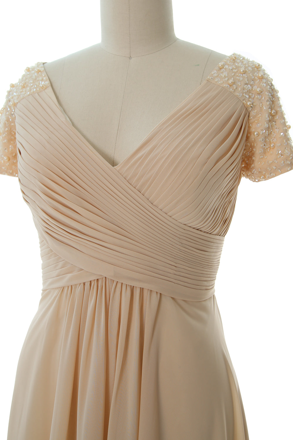 MACloth Mujeres Manga Corta Cuello En V Hi Lo Madre De La Novia Vestidos De Novio Vestido De Noche