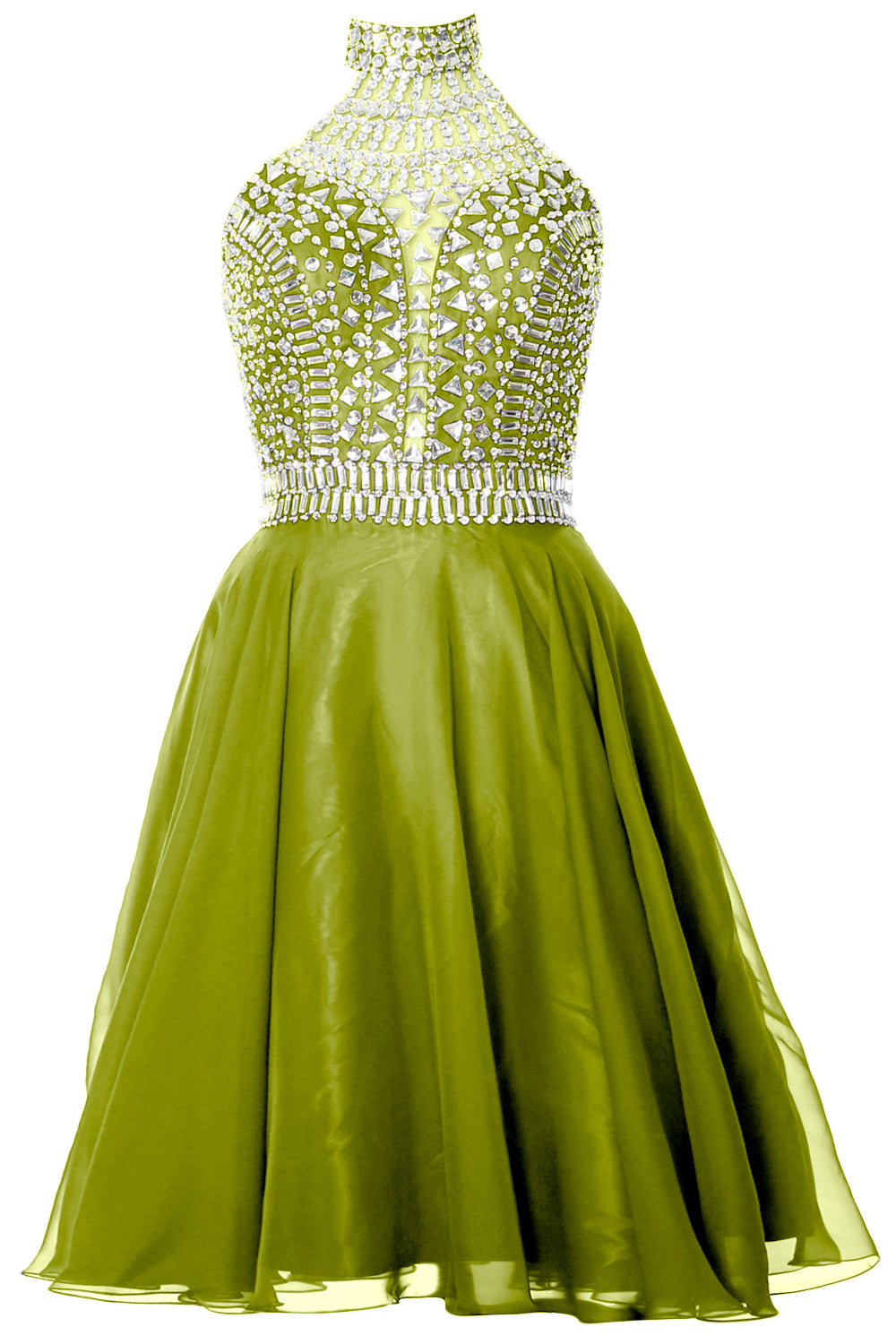 Vestido de fiesta de graduación con cuello alto y cuello halter de MACloth