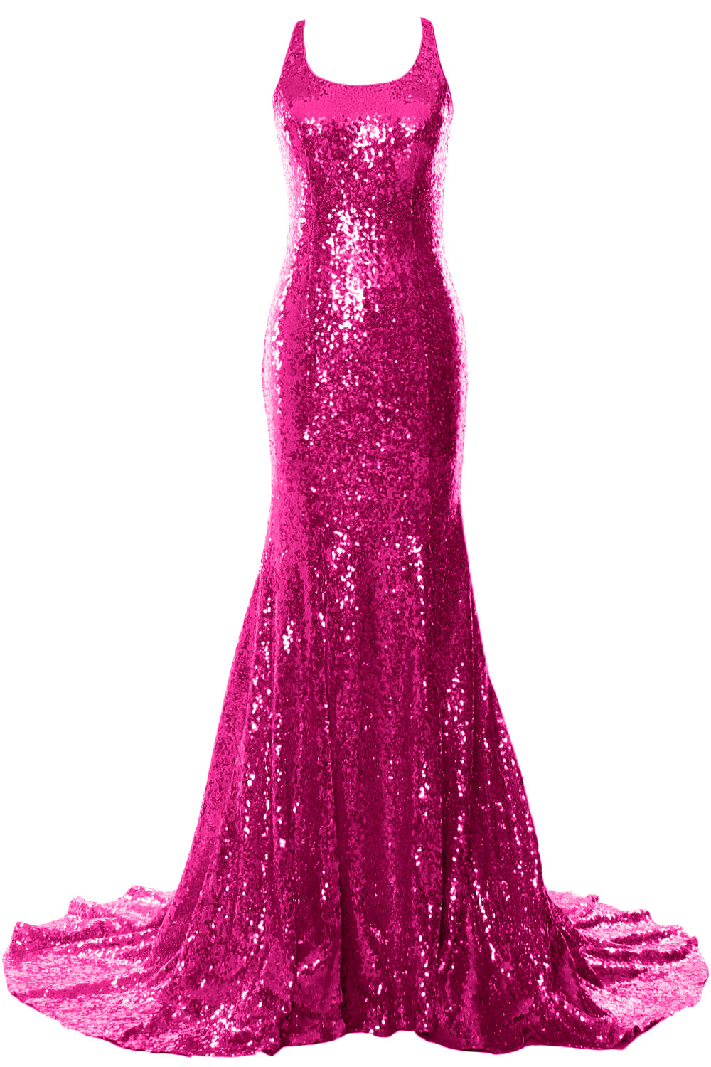 MACloth Vestidos de fiesta de sirena sin mangas con lentejuelas para fiesta de bodas Vestido de noche formal