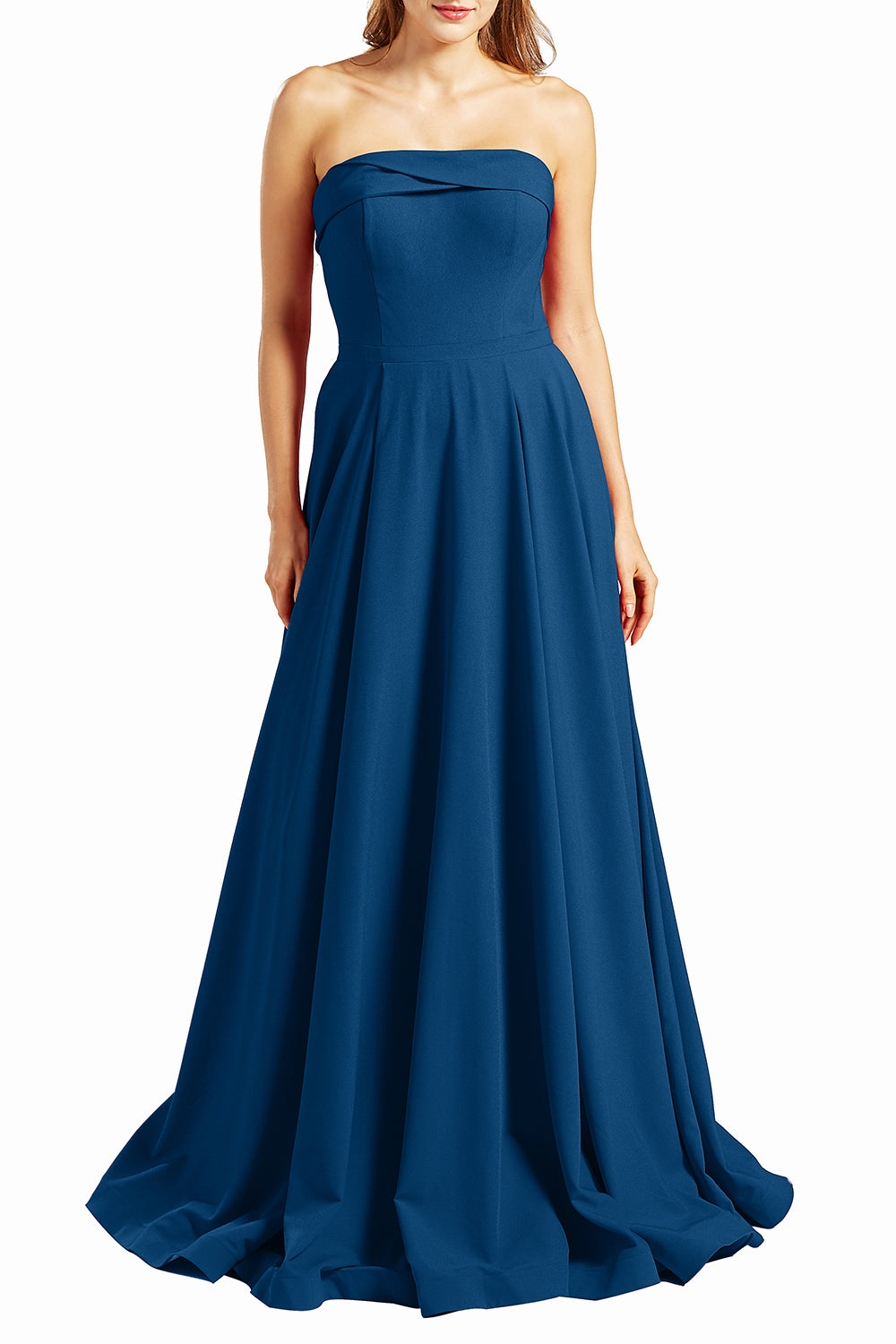 MACloth Vestidos de fiesta para mujer sin tirantes, largos, formales, de noche, estilo militar