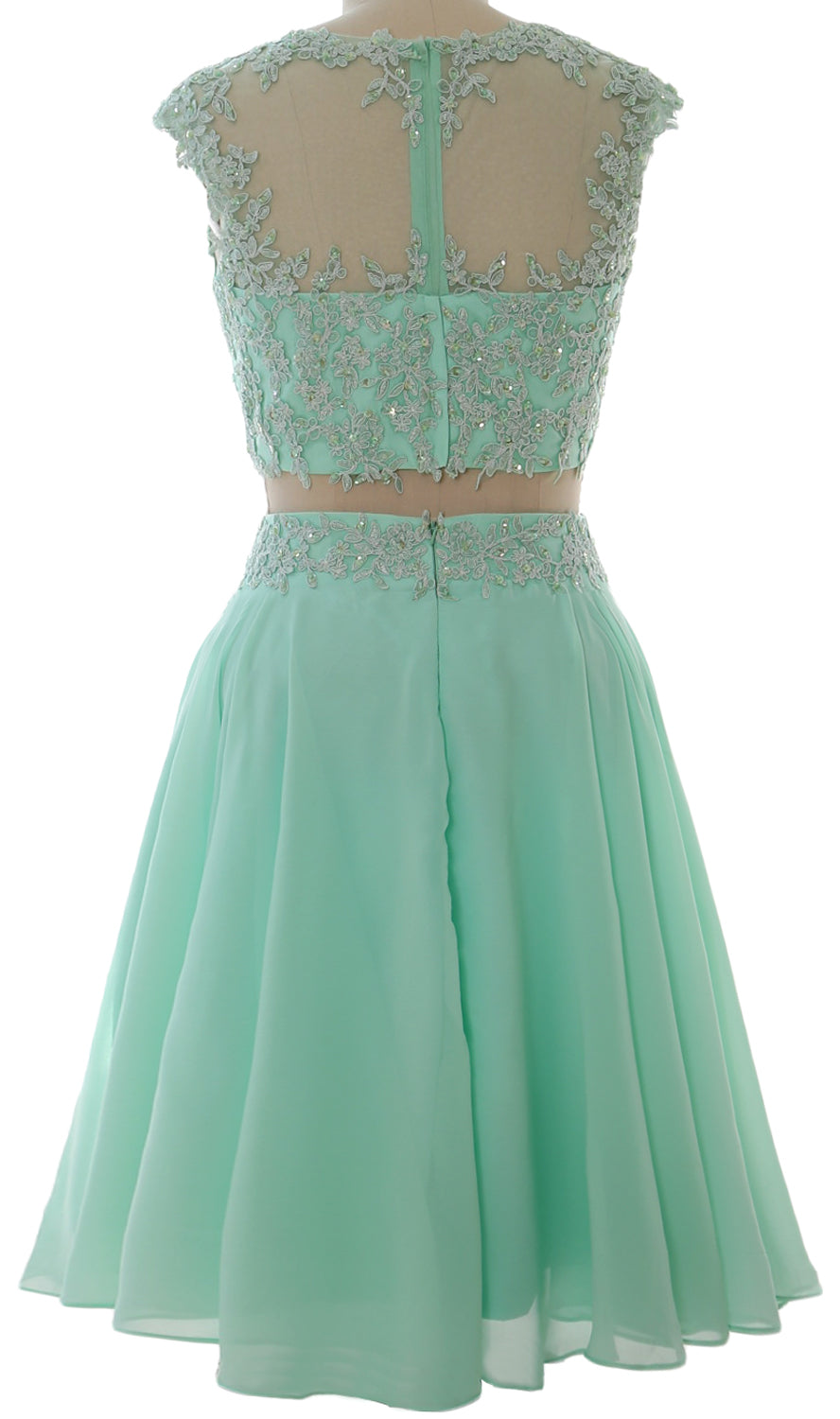 Vestido de fiesta de boda de encaje de 2 piezas estilo vintage para mujer de MACloth