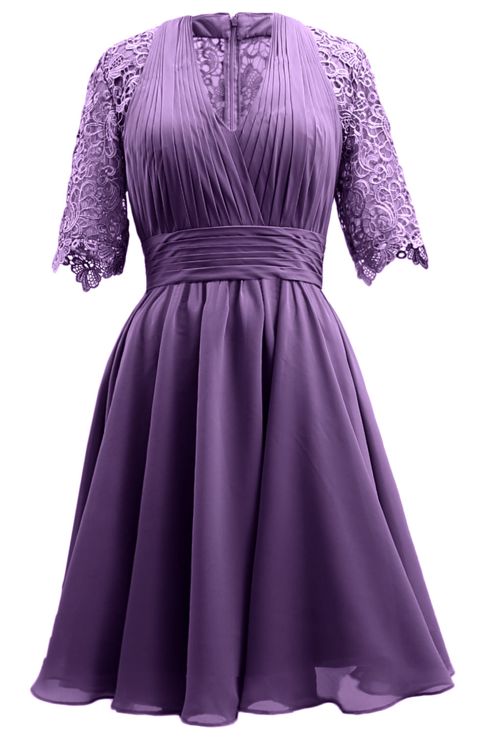 MACloth Vestidos de madre de la novia Encaje Cóctel Fiesta Invitada de boda Medias mangas