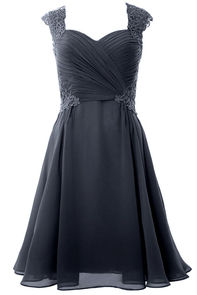 MACloth Women Cap Sleeve Cocktail Dress 2017 Short Wedding Party Formal Gown