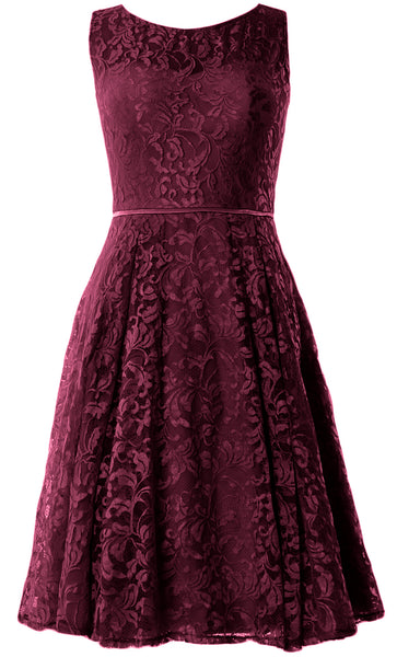MACloth Women Lace Cocktail Dresses Vintage Short Wedding Party Guest Mother