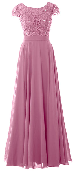 MACloth Women Mother of Bride Dresses Cap Sleeves Wedding Bridesmaid Rehearsal