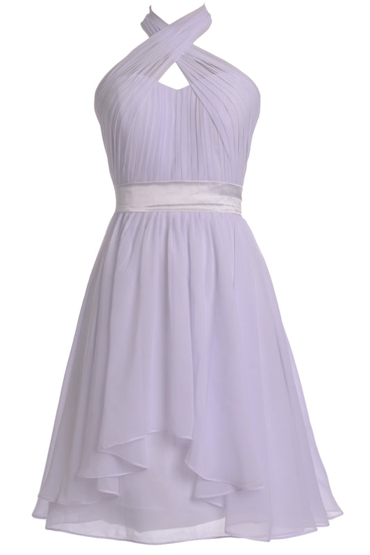 MACloth Vestidos de dama de honor cortos para mujer Halter Invitada a la fiesta de bodas