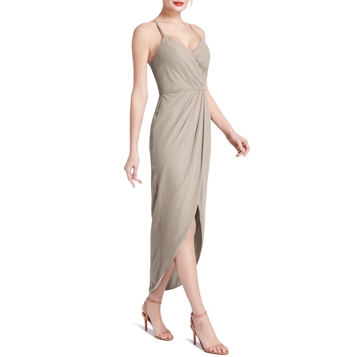 MACloth Damen Hi Lo Sweetheart Wickelkleid Casual Party Cocktailkleid Halbformell