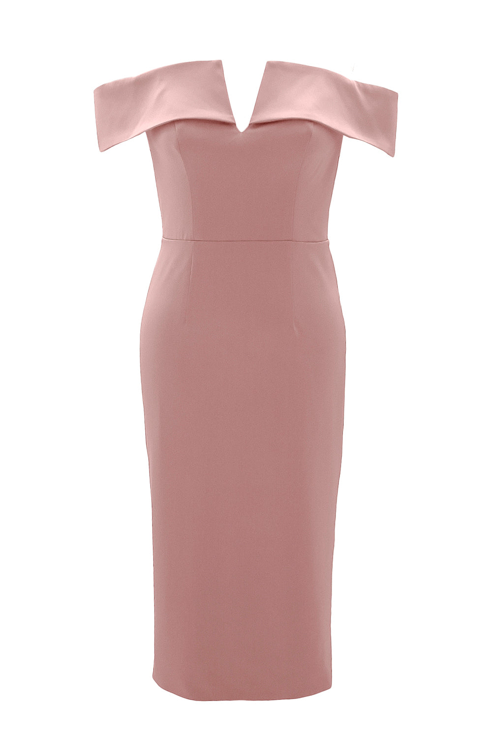 MACloth Women Sexy V Neck Off Shoulder Evening Bodycon Club Midi Cocktail Dress