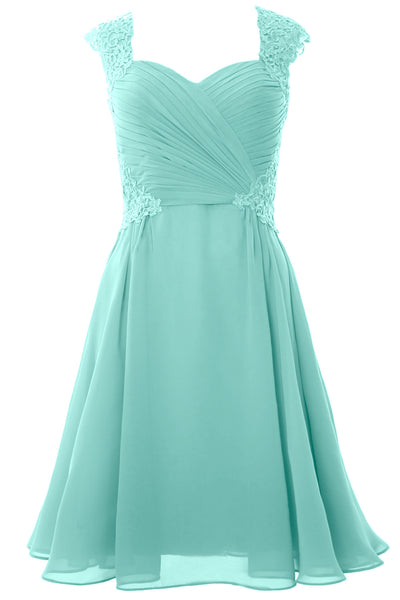 MACloth Women Cap Sleeve Cocktail Dress 2017 Short Wedding Party Formal Gown