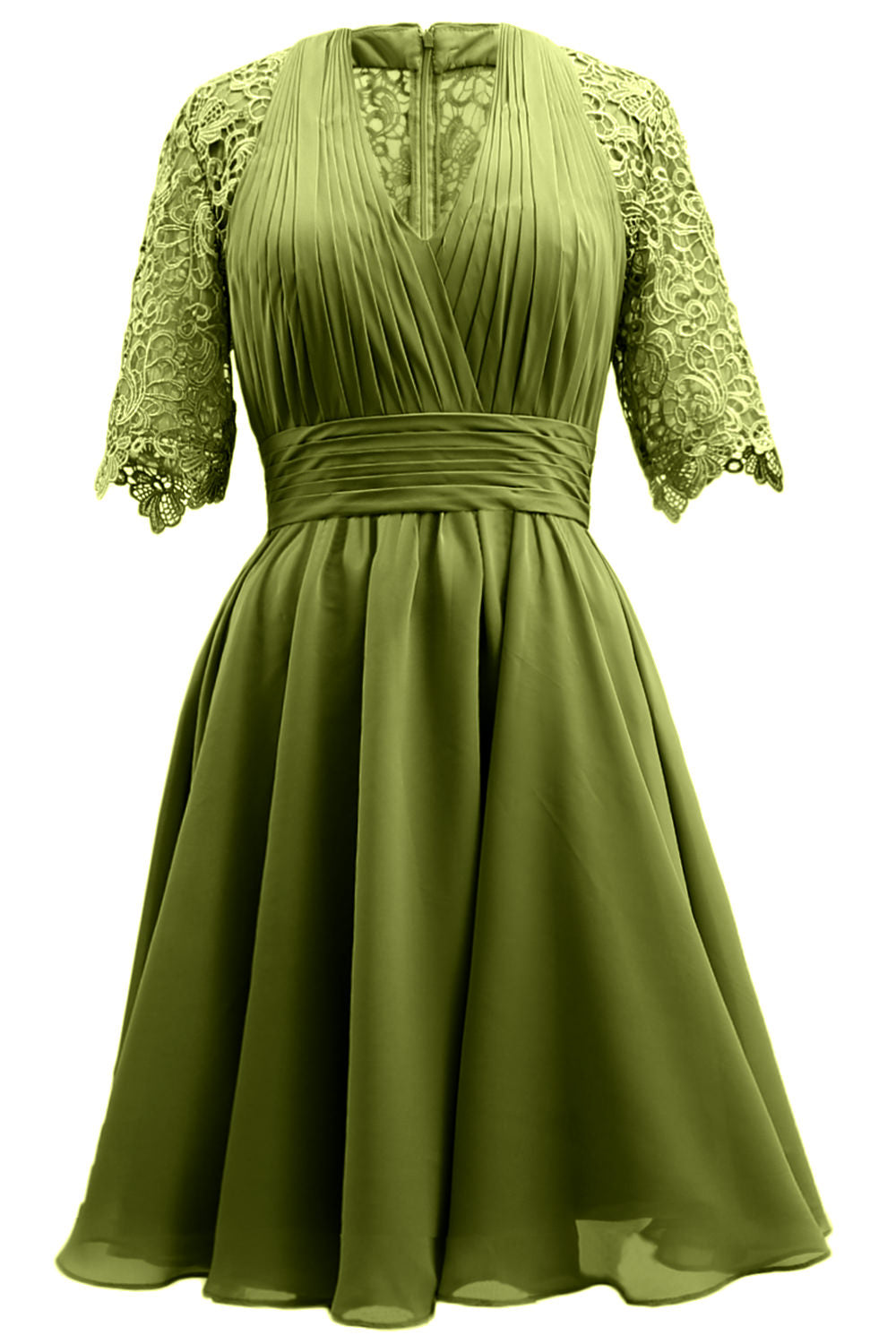 MACloth Vestidos de madre de la novia Encaje Cóctel Fiesta Invitada de boda Medias mangas