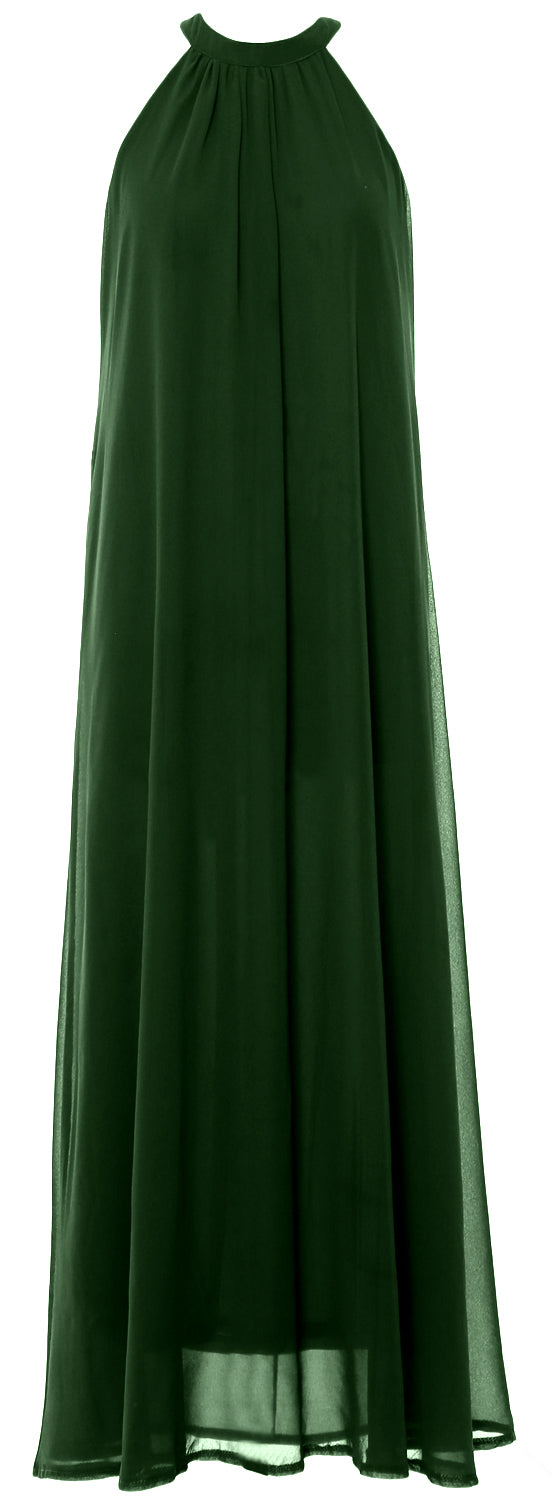 MACloth Damen Neckholder Chiffon Lange Hochzeit Party Brautjungfernkleider Mutter