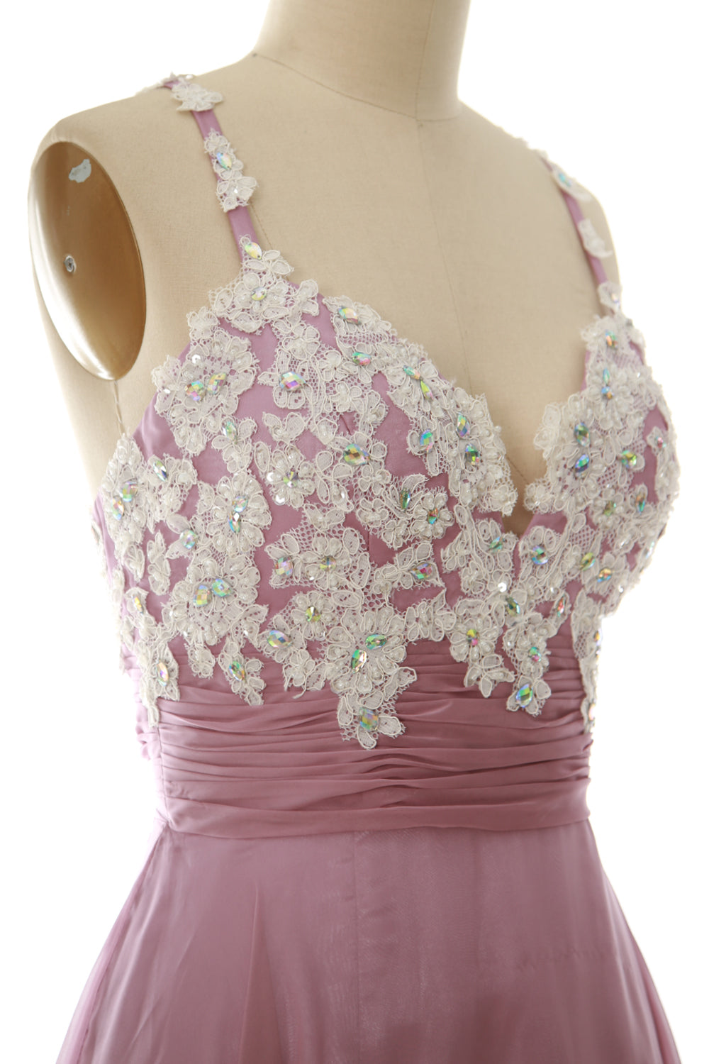 MACloth Women Prom Homecoming Dresses Straps Wedding Guest Cocktail Formal Gown