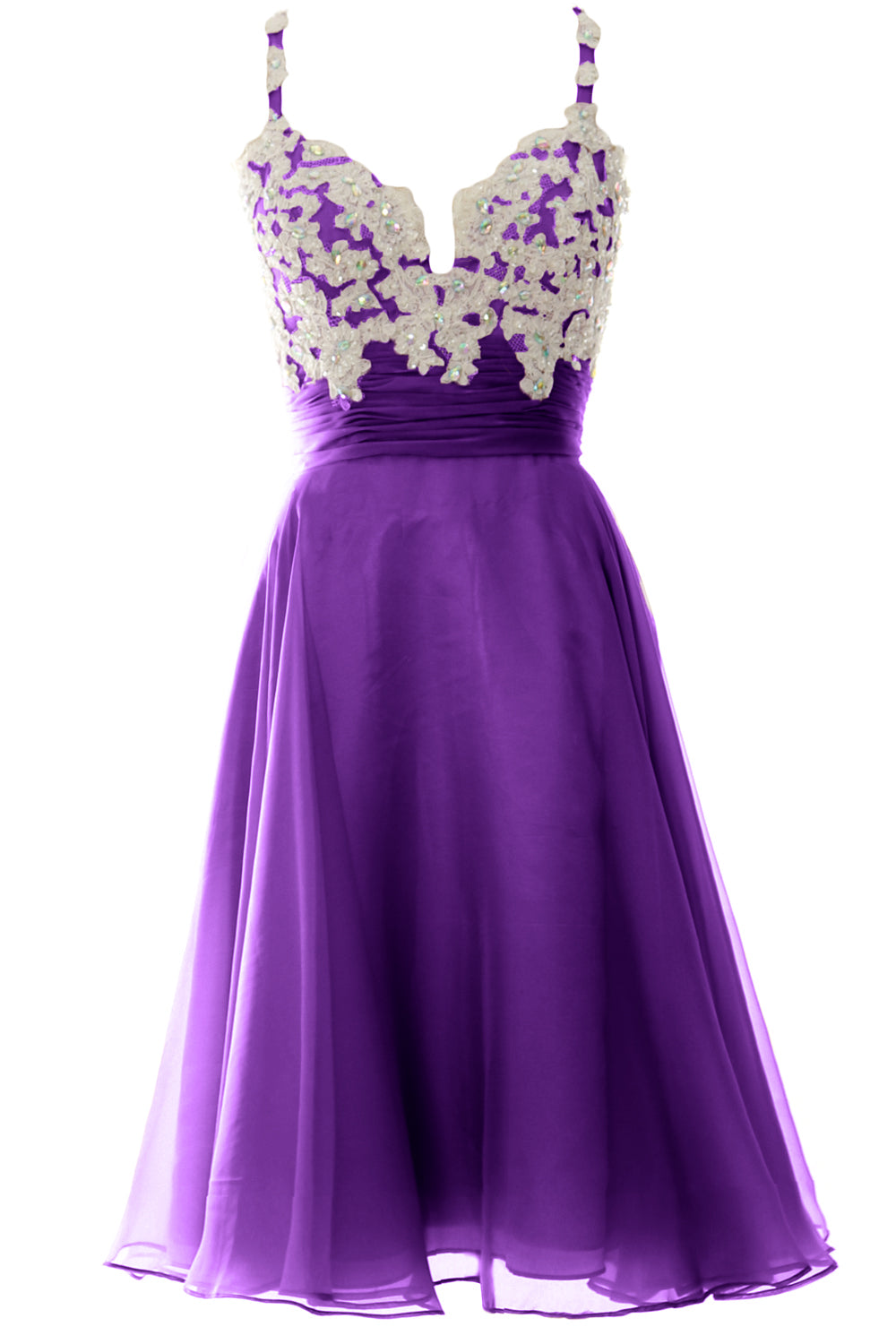 MACloth Women Prom Homecoming Dresses Straps Wedding Guest Cocktail Formal Gown