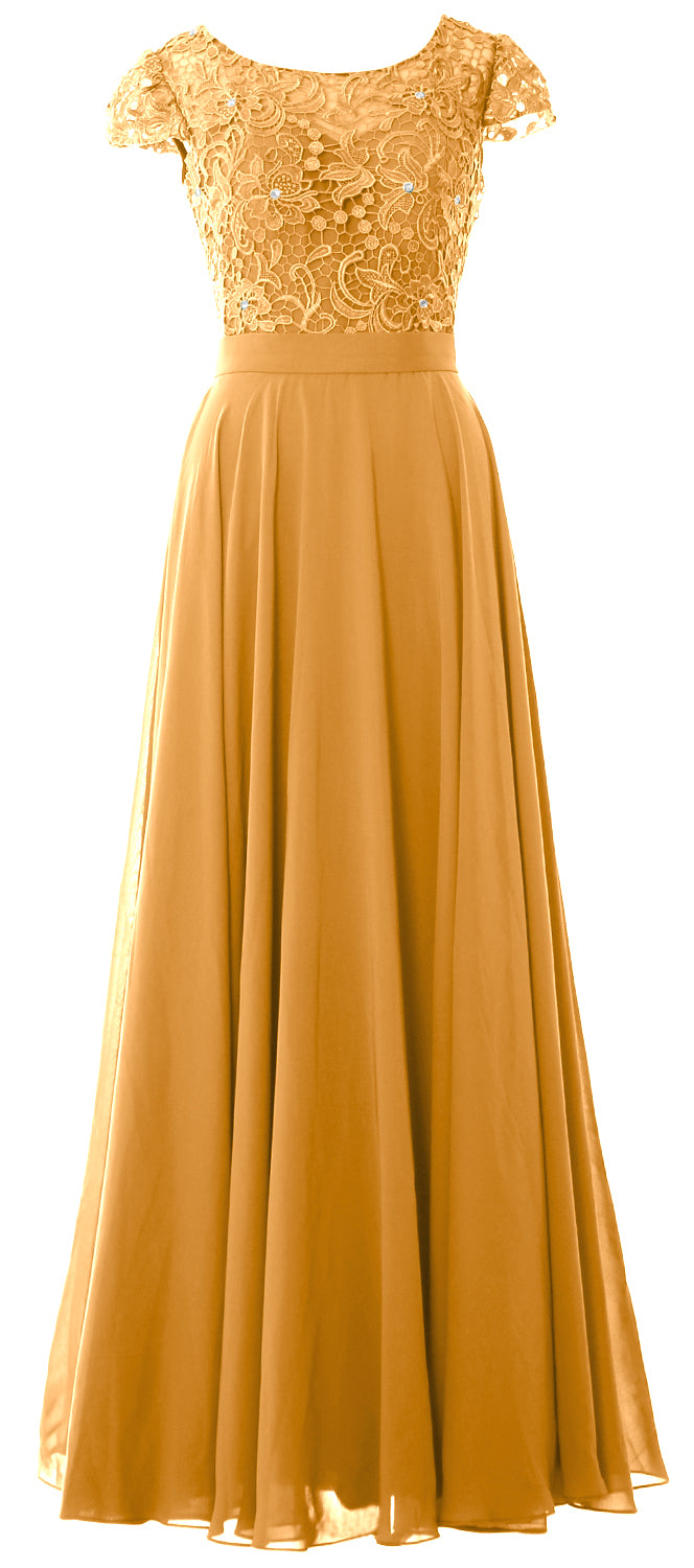 MACloth Damen Kleider für die Brautmutter mit Flügelärmeln, für Hochzeit, Brautjungfer, Probe