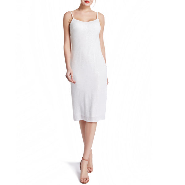 MACloth Women Spaghetti Strap Sheath Short Sequin Casual Cocktail Party Dresses