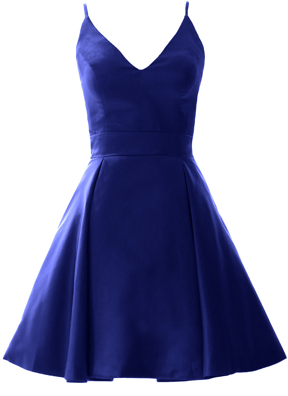 MACloth Mini vestidos de fiesta de graduación con escote en V de satén para invitados de boda