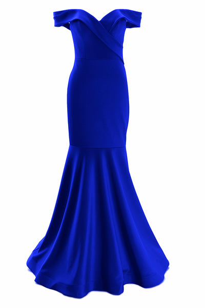 MACloth Women Off Shoulder Mermaid Long Formal Prom Dress Wedding Party Gown