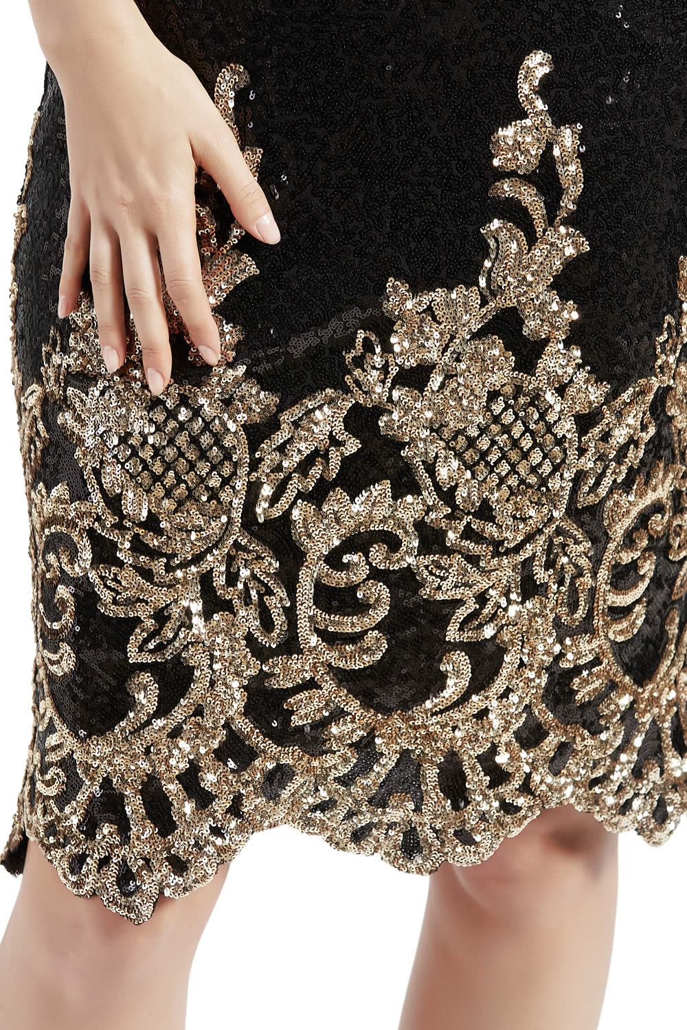 MACloth Damen Kleines Schwarzes Kleid, tiefer V-Ausschnitt, Neckholder, Cocktailparty, formelles Kleid