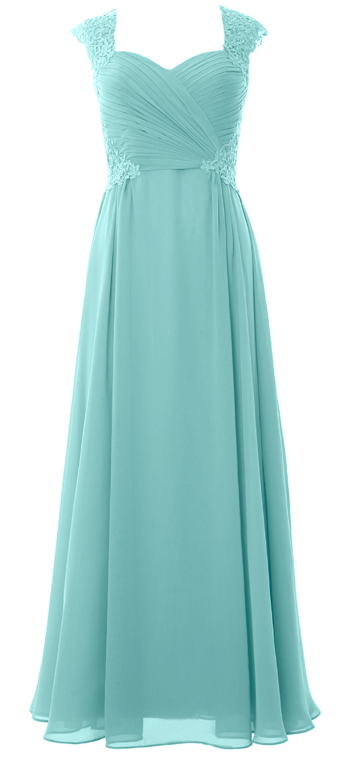 MACloth Women Long Maxi Bridesmaid Dresses Cap Sleeve Lace Evening Gow MACloth Women Long Maxi Bridesmaid Dresses Cap Sleeve Lace Evening Gow