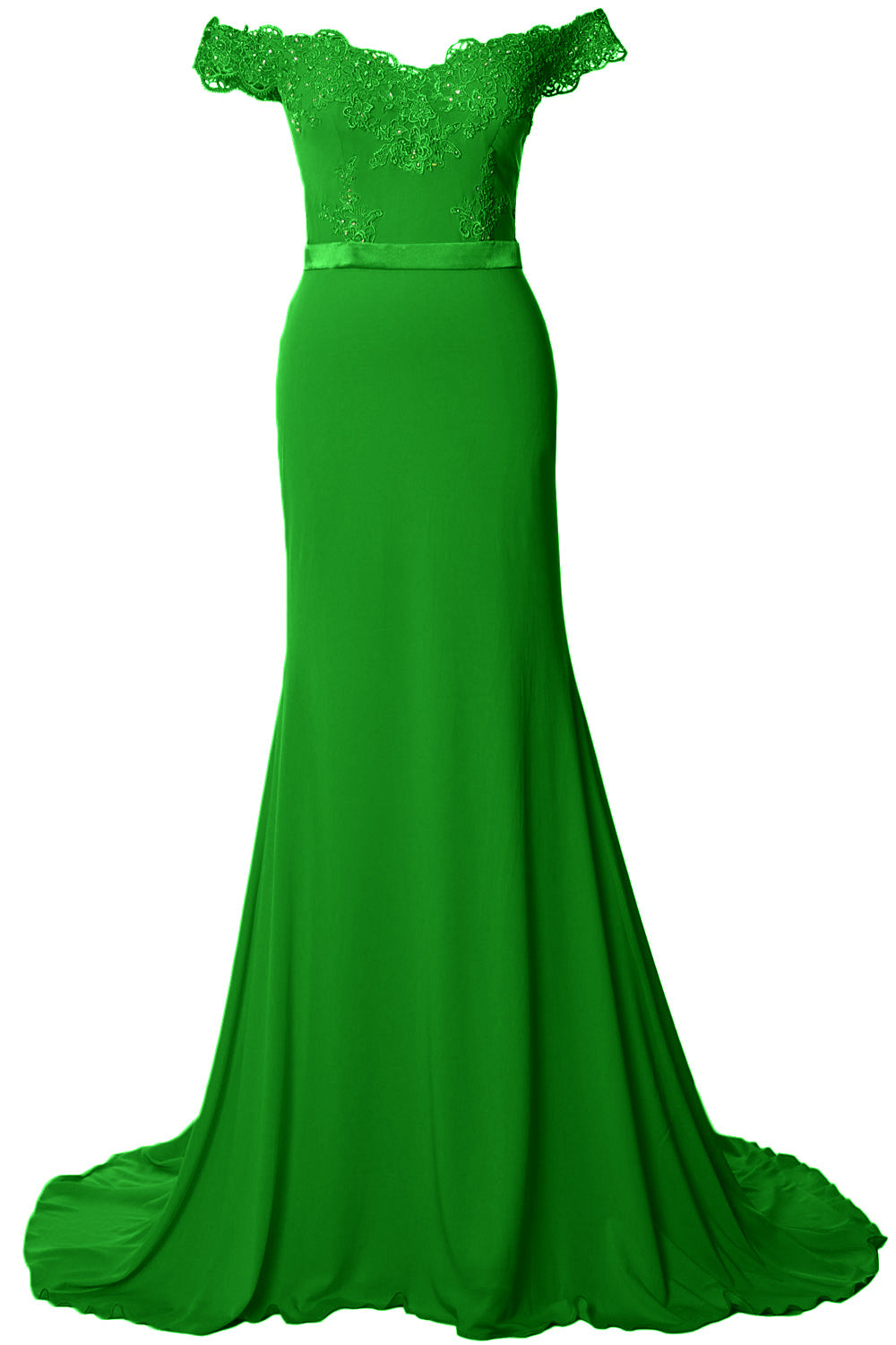 MACloth Women Prom Dresses Mermaid Off the Shoulder Lace Formal Evening Gown