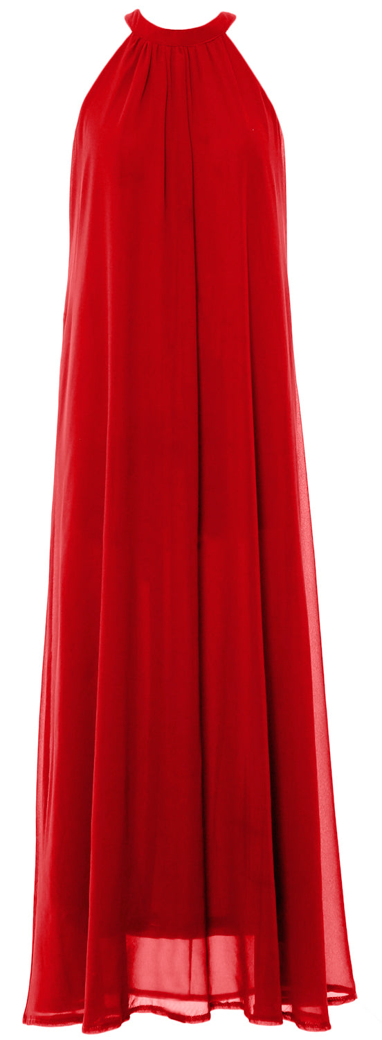 MACloth Damen Neckholder Chiffon Lange Hochzeit Party Brautjungfernkleider Mutter