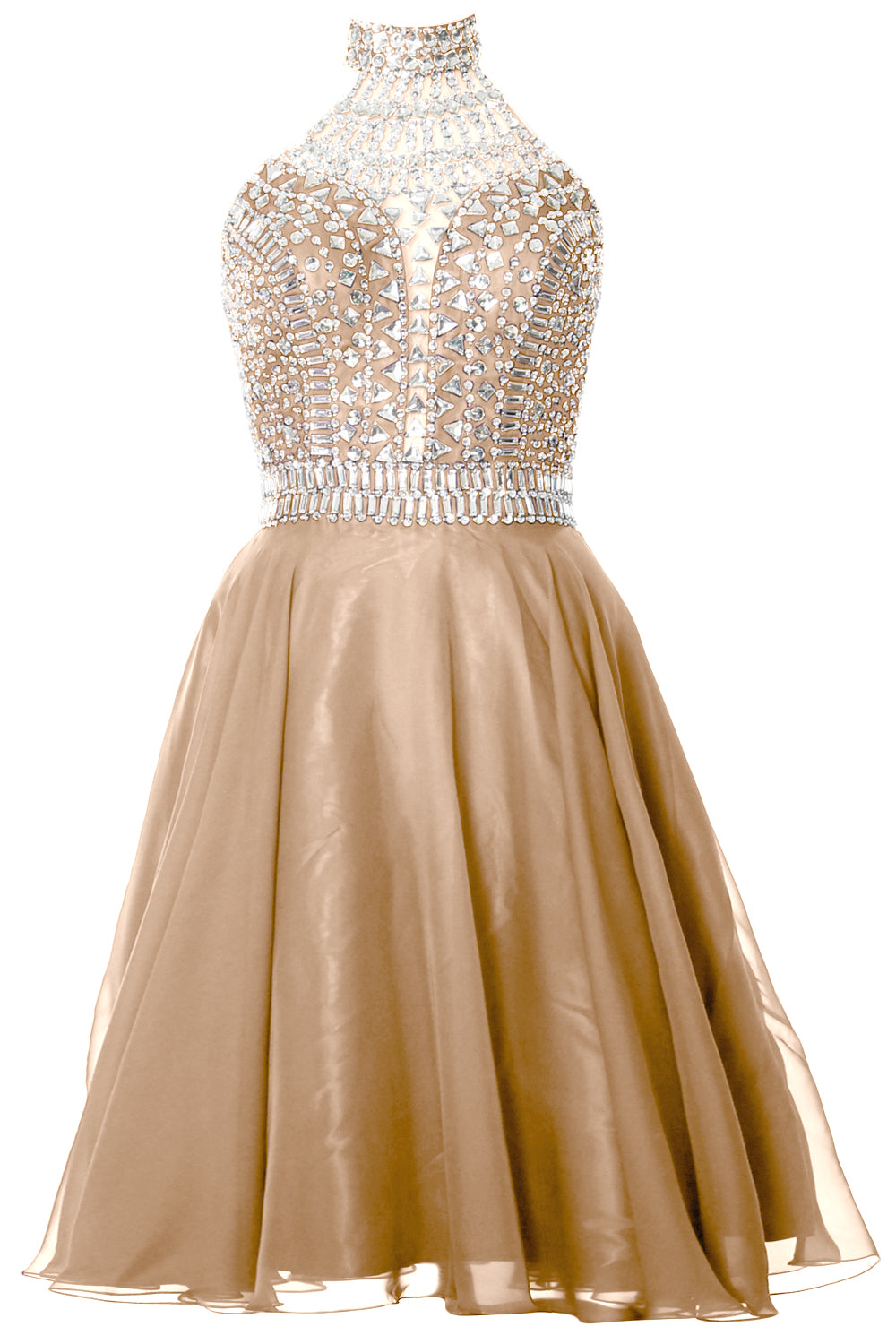 Vestido de fiesta de graduación con cuello alto y cuello halter de MACloth